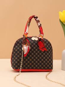 Chained Scarf, Shell Print Vintage Crossbody Shoulder Handbag