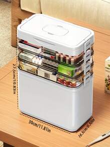 1pc Multifunctional Large Capacity Layered Portable Pill Box Organizer With Handle, Water-Resistant Transparent Medication Storage Box, Ideal For Home And Travel, Christmas Gift Collection