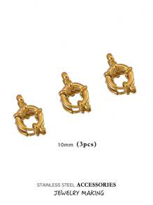 Verstelbare roestvrijstalen karabijnhaken, 10-18 mm ronde veersluiting, veelzijdige hangerconnectoren voor doe-het-zelf kettingen, armbanden, enkelbandjes, ook draagbaar als modieuze sieradenonderdelen, verguld, waterbestendig
