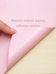 1 Roll Of Pink Self-Adhesive Wallpaper, Thickened Waterproof, Moisture-Proof, Wear-Resistant, Removable Paper, Ideal For Bedroom, Living Room Wall, Cabinet, Furniture Renovation, Diy Cuttable, Tear Off And Stick