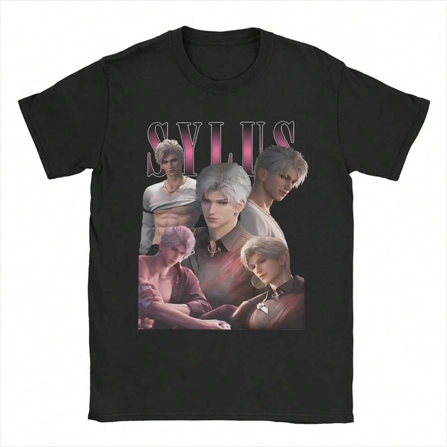 Vintage Love And Deepspace Vintage Sylus Style T-Shirt Men Crewneck Short Sleeve Clothes  Cotton Summer Clothes - Black - View 1