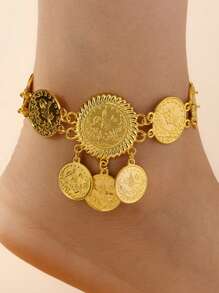 1 pieza Tocado nupcial de mujer con moneda de oro y borla