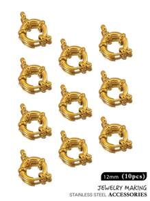 Verstelbare roestvrijstalen karabijnhaken, 10-18 mm ronde veersluiting, veelzijdige hangerconnectoren voor doe-het-zelf kettingen, armbanden, enkelbandjes, ook draagbaar als modieuze sieradenonderdelen, verguld, waterbestendig