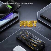 Mini Power Bank 3 en 1 10000 mAh con linterna LED y 3 Cables - Negro - Ver 5