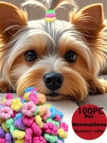 100pcs/500pcs/20pcs Cute Pet Essentials Small And Medium Pets Candy Color Headband Diverse Decorations Dress Up Beautiful Pet Essentials Pet Supplies, Pet Decorations Pet Hair Jewelry Random Color