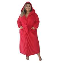Roupão Unissex Adulto Plusize Longo com Capuz Gramatura 250