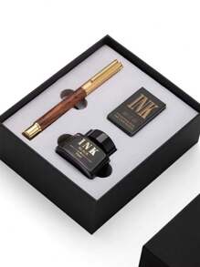 [Custom Order] Providing 1pc High-Quality Customized Product, Heavy Metal Feeling, Electroplated Brass Clip, Wooden Pen Barrel, Brass Cap, 0.5mm Nib Fountain Pen, With 1pc Gift Box Pocket Clip - Smooth Writing, Refillable Medium Nib, Comes With 2pcs Refill Cartridges, Elegant Gift Box, Personalized Business Gift - Unique, Thoughtful Fountain Pen Gift Set For Colleagues, Friends, Family, Holidays Such As Christmas, Father's Day, Thanksgiving, Valentine's Day, Mother's Day, Teacher's Day Back To School