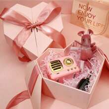 1pc Engagement, Wedding, Birthday Gift Box, Valentine's Day Gift Box, Creative Heart Shaped Jewelry Box