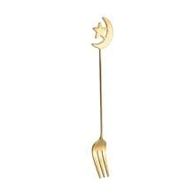 1/4/6/8pcs 304 Stainless Steel Crescent Moon & Star Dessert Spoons - Silver/Gold Cutlery, Tableware Set For Coffee, Holiday Gift
