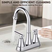 THE Bathroom Faucets 4 Inch Matte Black Bathroom Sink Faucet, Stainless Steel Lead-Free 2-Handle Centerset Faucet With Pop-Up Drain And 2 Supply Hoses Fits 2 Or 3-Hole Sink