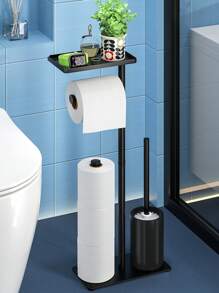 1 pieza Soporte para toallas de papel, soporte de papel de lavado independiente, soporte de papel de lavado estilo granja, estantería y soporte organizador vertical de rollo de papel industrial con tubo, soporte de papel de lavado para el baño con reserva de papel de lavado