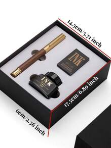 [Custom Order] Providing 1pc High-Quality Customized Product, Heavy Metal Feeling, Electroplated Brass Clip, Wooden Pen Barrel, Brass Cap, 0.5mm Nib Fountain Pen, With 1pc Gift Box Pocket Clip - Smooth Writing, Refillable Medium Nib, Comes With 2pcs Refill Cartridges, Elegant Gift Box, Personalized Business Gift - Unique, Thoughtful Fountain Pen Gift Set For Colleagues, Friends, Family, Holidays Such As Christmas, Father's Day, Thanksgiving, Valentine's Day, Mother's Day, Teacher's Day Back To School