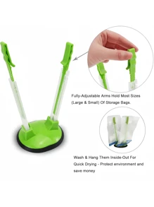 1/2/6pcs Baggy Rack Holder For Food Prep Bag/Plastic Bag Holder Stand, Meal Planning/Prep Bag Holders, Ideal Plastic Kitchen Gadget