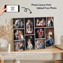1pc Customize Your Family Photo, Print Custom Photos On Canvas, Personalized Couples Photo Wall Art - Personalized Custom Posters, Upload Your Family Photos, Cozy Family Photos, Couples And Pets Memories Photo Prints, Birthday Gift Art Photos - Multicolor - View 11