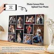 1pc Customize Your Family Photo, Print Custom Photos On Canvas, Personalized Couples Photo Wall Art - Personalized Custom Posters, Upload Your Family Photos, Cozy Family Photos, Couples And Pets Memories Photo Prints, Birthday Gift Art Photos - Multicolor - View 10
