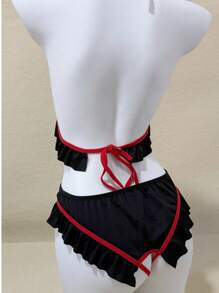 2pcs Women's Sexy Lingerie Halloween Naughty Maid Nurse Cosplay Costume Lingerie Nightclub