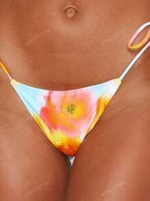 Bikini de 2 piezas 2025 nuevo, de mujer, sexy, acolchado, ajustable con nudo, estampado de playa