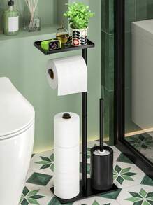 1 pieza Soporte para toallas de papel, soporte de papel de lavado independiente, soporte de papel de lavado estilo granja, estantería y soporte organizador vertical de rollo de papel industrial con tubo, soporte de papel de lavado para el baño con reserva de papel de lavado