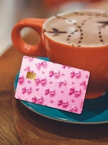 2pcs/3pcs/4pcs Floral & Heart/Bow Painting Pattern PVC Stickers, Cute Landscape Debit/Credit Card Protector Skin, Creative Art Card Decals,Back To School,School Supplies - Multicolor - View 5