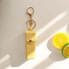 1pc Solid Color Cute Street Style Zinc Alloy Keychain, PU Leather Lip Gloss Bag Charm Accessory, Multi Colors Backpack For School Car Accessories Goth Y2k - Multicolor - View 7