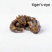 1 pieza Estatua de piedra de cristal natural Wolong, figura decorativa de dragón de Reiki, amuleto de Feng Shui para decoración del hogar y la oficina