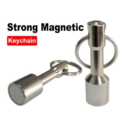 2/5/10Pcs Keychain Magnet For Detecting Iron Quality, Keychain Pocket Magnets For Purse With Strong Magnetic Rare Earth Neodymium, Gold, Silver, Ferrous Metals Test Magnet Hanging Keys Holder