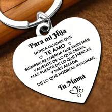1 pieza Llavero metálico con forma de corazón, regalo para la hija de parte de la madre, regalo del Día de la Madre