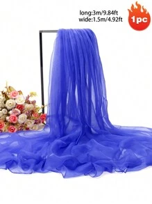1 pieza Cortina de gasa blanca y rosa de 3 m de largo / 1,5 m de ancho con fondo de tul, cortina de gasa transparente, utilizada para fondo de escenario, fotografía al aire libre, fiesta festiva, fiesta de boda, decoración del hogar (múltiples opciones de color)