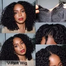 V Part Wig Human Hair No Leave Out 180 Density Human Hair Wigs For Women Afro Kinky Curly Vpart Wig V Shape Wigs