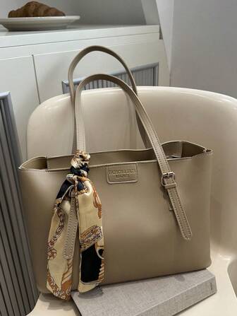 全新时尚轻便奢华纯色高端百搭女士单肩托特包