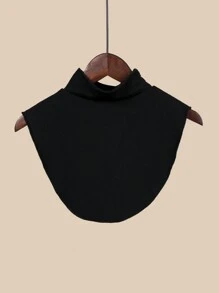 1pc Women Snood Patterned Polyester Seamless Mock Neck Collar, Solid Color Autumn/Winter Base Layer