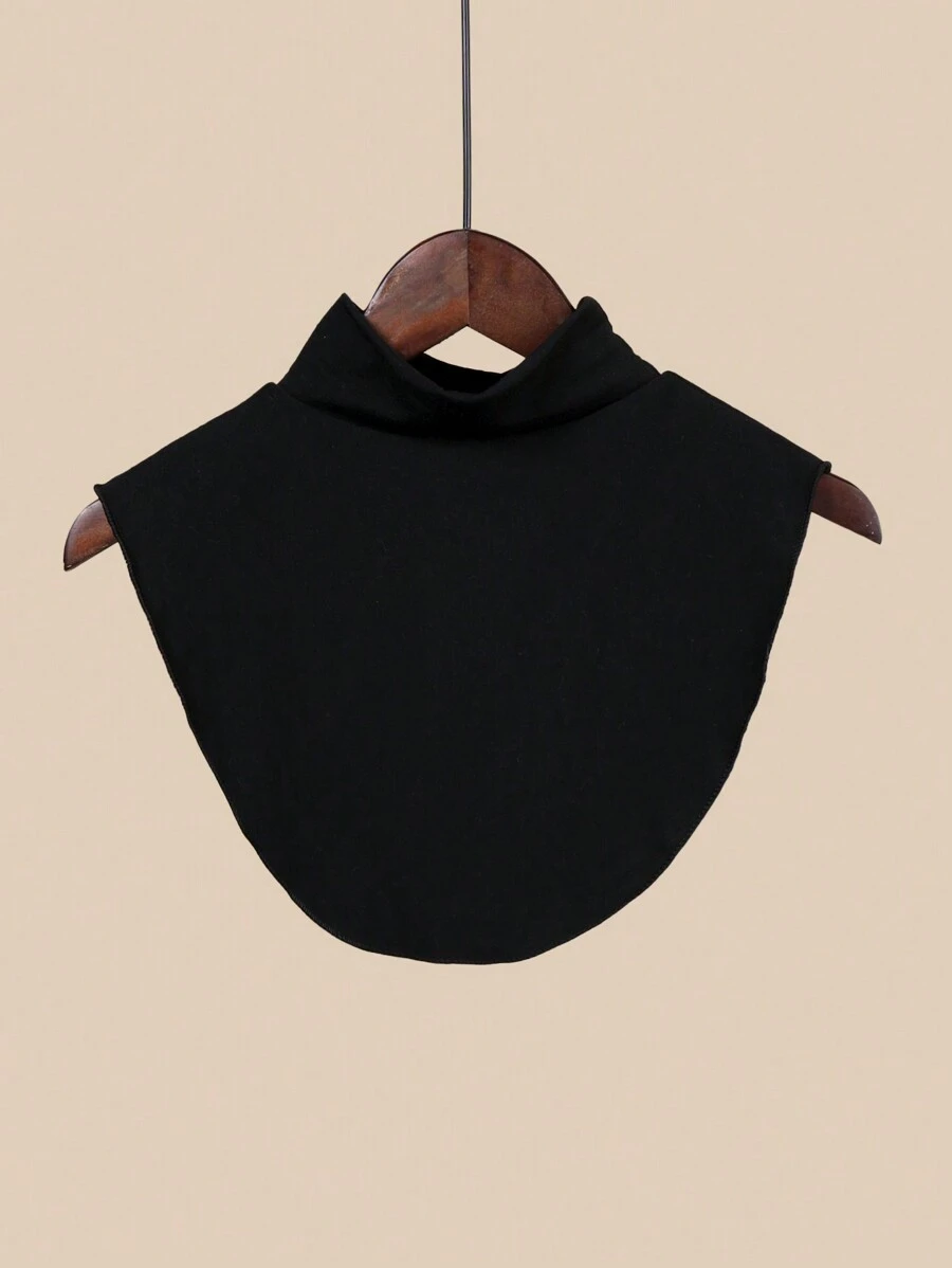 1pc Women Snood Patterned Polyester Seamless Mock Neck Collar, Solid Color Autumn/Winter Base Layer