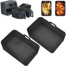 1/2pcs Rectangular Reusable Air Fryer Silicone Liners, Non-Stick Air Fryer Oven Baking Mat Kitchen Air Fryer Accessories - Air Fryer Silicone Mat - View 3