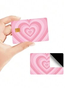 2pcs/3pcs/4pcs Floral & Heart/Bow Painting Pattern PVC Stickers, Cute Landscape Debit/Credit Card Protector Skin, Creative Art Card Decals,Back To School,School Supplies - Multicolor - View 7