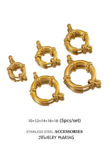 Verstelbare roestvrijstalen karabijnhaken, 10-18 mm ronde veersluiting, veelzijdige hangerconnectoren voor doe-het-zelf kettingen, armbanden, enkelbandjes, ook draagbaar als modieuze sieradenonderdelen, verguld, waterbestendig
