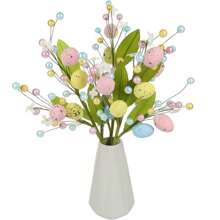 Easter Egg Simulation Berry Cuttings, Spring Flower Stems, Spotted Easter Egg Branches, Suitable For Easter, Flower Arrangement Center Decoration, Colorful Simulation Bouquet Decoration