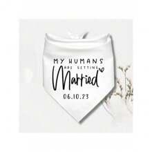 Personalized Dog Head Scarf, Pet Cat Scarf, Wedding Engagement Ceremony Announcement Decoration Bride Groom Gift Photo Prop, Christmas - White - View 12