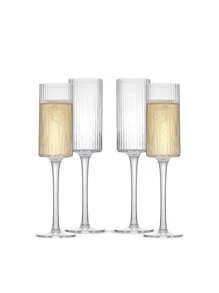 Copa de champán alta de 5.5 onzas, copa de champán clásica y elegante para brindar [se puede usar una y otra vez]