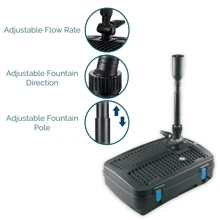 AllPondSolutions All Pond Solutions 2500L/H All In One Pond Pump Filter UV CUP-311 - Black - View 3