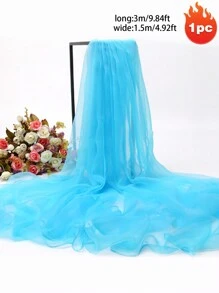 1 pieza Cortina de gasa blanca y rosa de 3 m de largo / 1,5 m de ancho con fondo de tul, cortina de gasa transparente, utilizada para fondo de escenario, fotografía al aire libre, fiesta festiva, fiesta de boda, decoración del hogar (múltiples opciones de color)