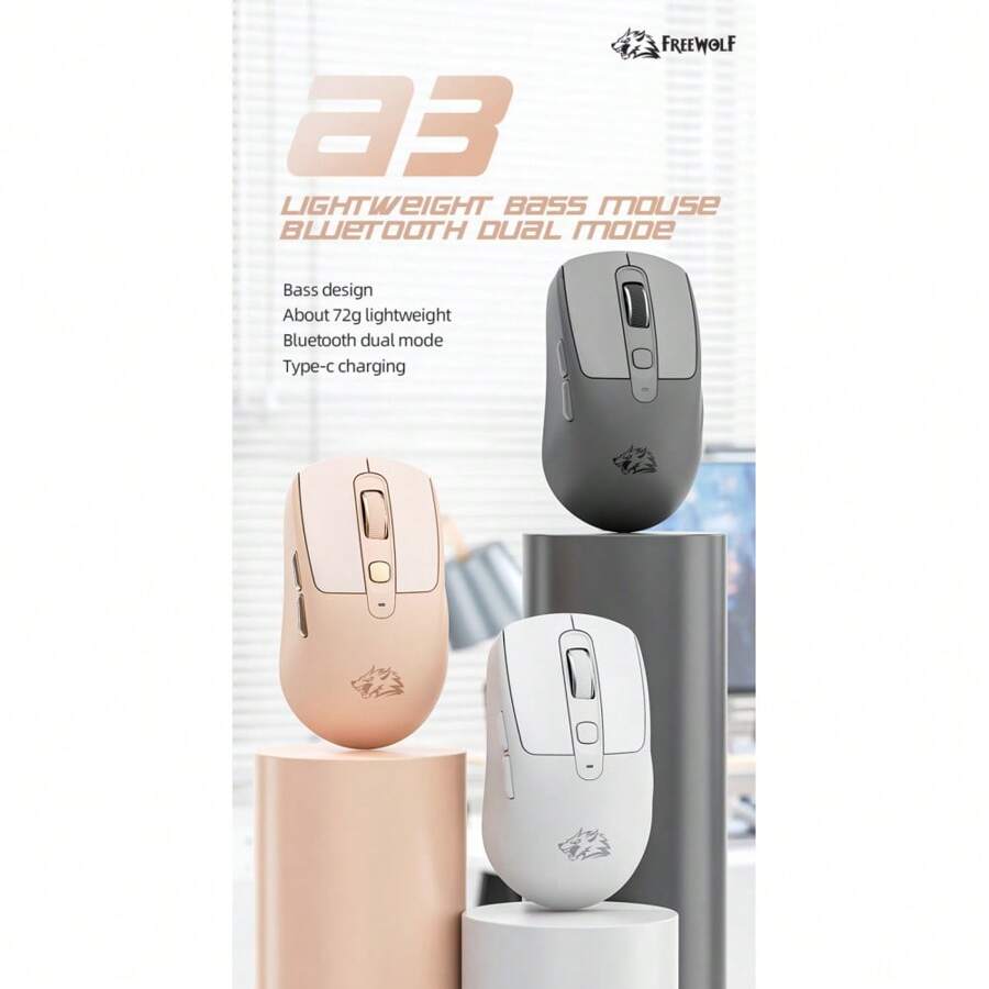 A3 无线蓝牙双模可充电鼠标，笔记本电脑超薄办公游戏鼠标 - 查看 1