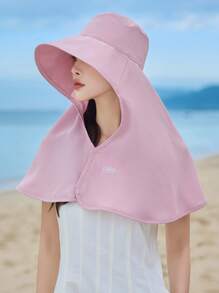 1pc Women's Wide-Brimmed Sun Hat With Face Cover, Neck Protection, Suitable For Outdoor, Travel, Shopping, Made For Spring - Multicolor - View 6