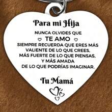 1 pieza Llavero metálico con forma de corazón, regalo para la hija de parte de la madre, regalo del Día de la Madre