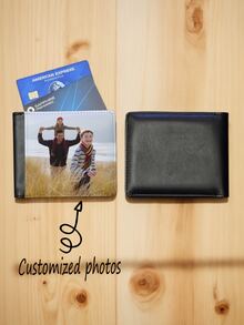 Ví ảnh tùy chỉnh, Quà tặng cá nhân cho anh ấy. Quà tặng cho bạn trai, chồng, ông, chú. Ví cá nhân có ảnh - Nhiều màu - Xem 8