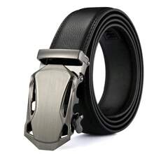 Fashion Business Men's Belt Genuine Luxury Brand Belt Metal Buckle Belt High-Quality PU Leather Soft Belt For Cargo Pants Jeans - Style A - 查看 7