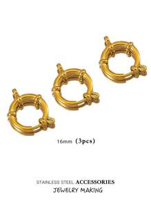 Verstelbare roestvrijstalen karabijnhaken, 10-18 mm ronde veersluiting, veelzijdige hangerconnectoren voor doe-het-zelf kettingen, armbanden, enkelbandjes, ook draagbaar als modieuze sieradenonderdelen, verguld, waterbestendig