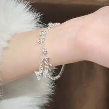 New Butterfly Sterling Silver Bracelet Female Small Ball Simple Versatile Bracelet Valentine's Day Jewelry Gift