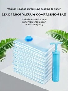 1/5pcs Extra Large Vacuum Storage Bag Set 40x60cm-100x120cm - Save Space, Air-Tight Compression, Dust And Moisture-Proof, Suitable For Clothes And Bedding,Suitable For Dormitories, Wardrobes And Moving(Hand Pump Styles Are Randomly Shipped) - Multicolor - View 2