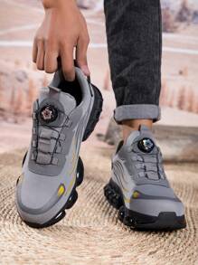 Unisex Rotating Button Comfortable Shoes, Anti-Smash Anti-Puncture Work Shoes, Lightweight Breathable Construction Protective Shoes, Men & Women Labor Protection Shoes With Own Brand - Grey - View 3