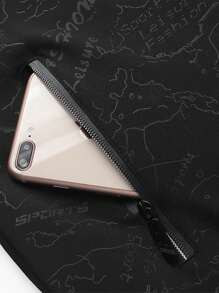 Men's Casual Baseball Collar Jacket, Spring And Autumn Outerwear - Black - View 8